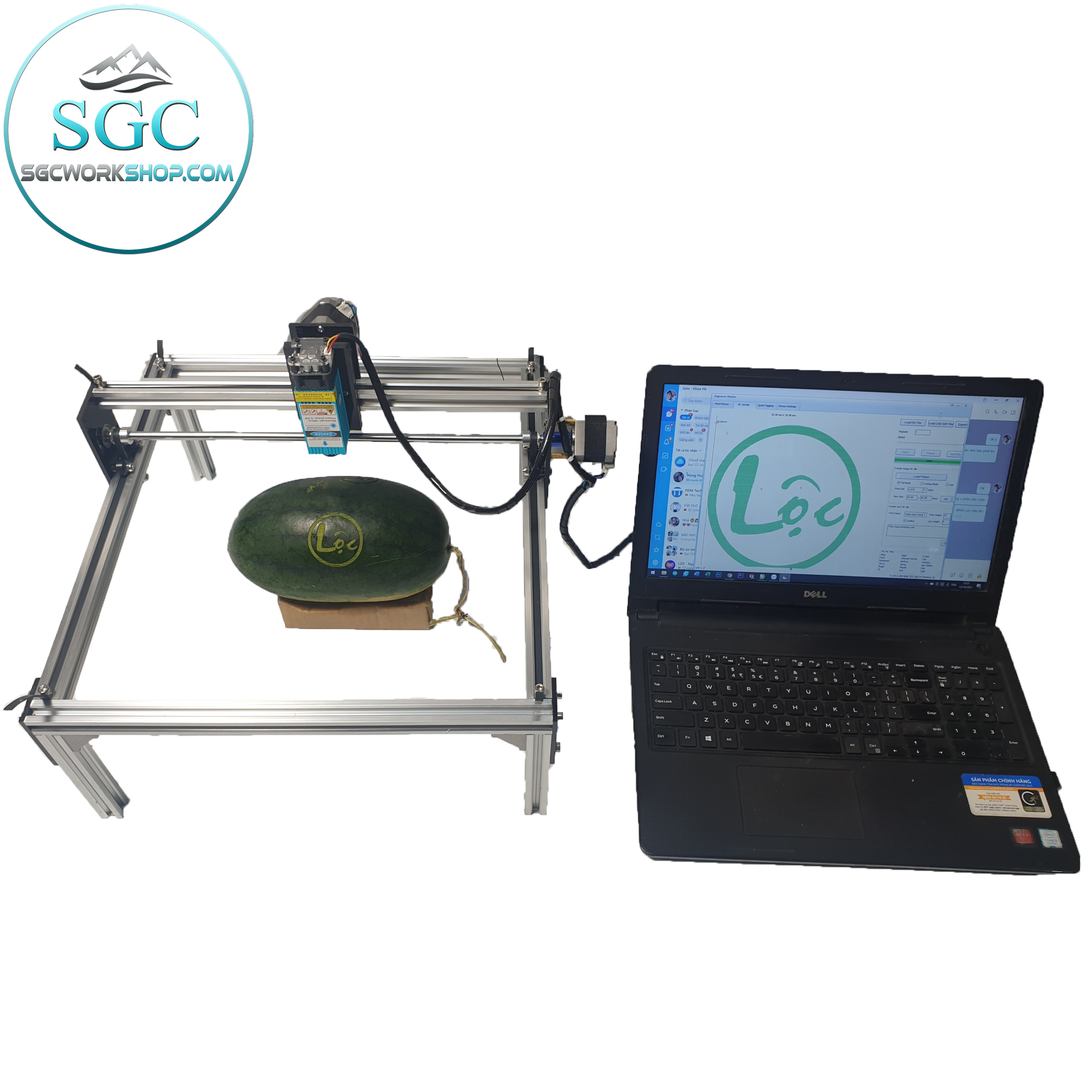 AK Laser 3040 Pro 15W | Khắc Dưa Hấu & Gỗ, Da | Máy Laser Mini Nhỏ Gọn, Chuẩn Kinh Doanh - Ảnh 4