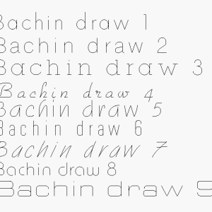 Bachin Draw Single Line Font Combo